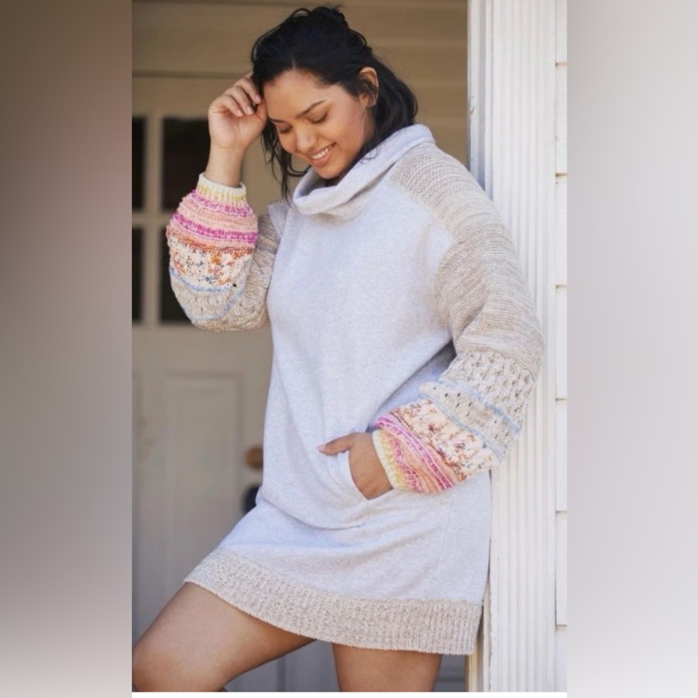 Daily Practice by Anthropologie‎ funnel neck knitted sleeves normcore tunic XS